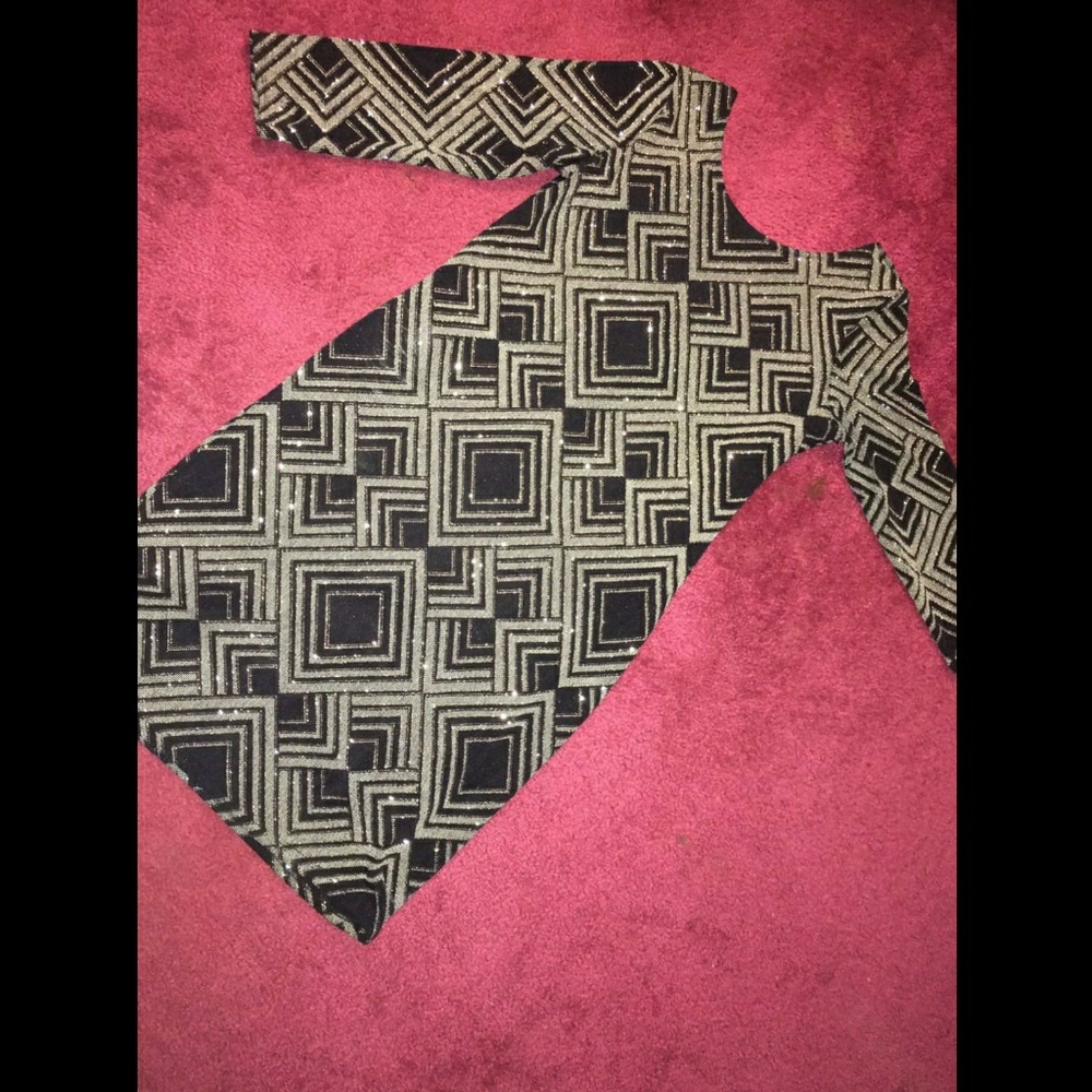 wallis black dress with gold and silver glitter